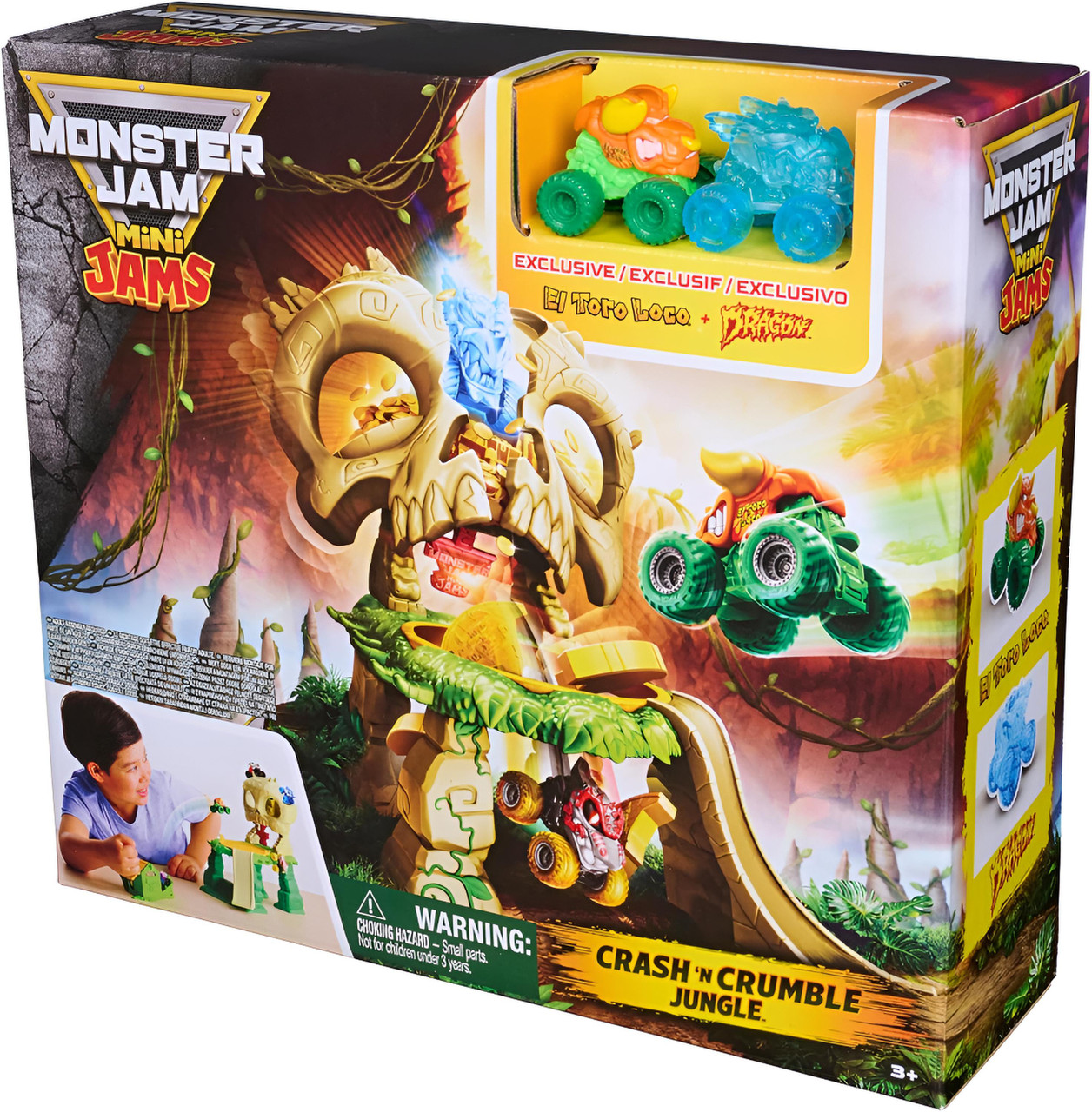 Monster Jam Mini Jams Crash and Crumble Jungle Playset