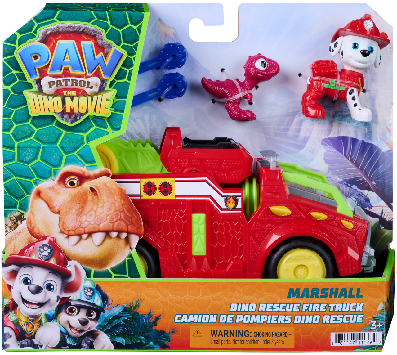 Paw Patrol The Dino Movie - Marshall Dino Vehicle with Dinosaur Figure