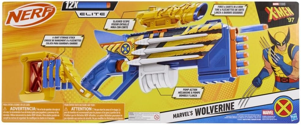 Nerf Marvel Wolverine Blaster and 12 Nerf Elite Darts