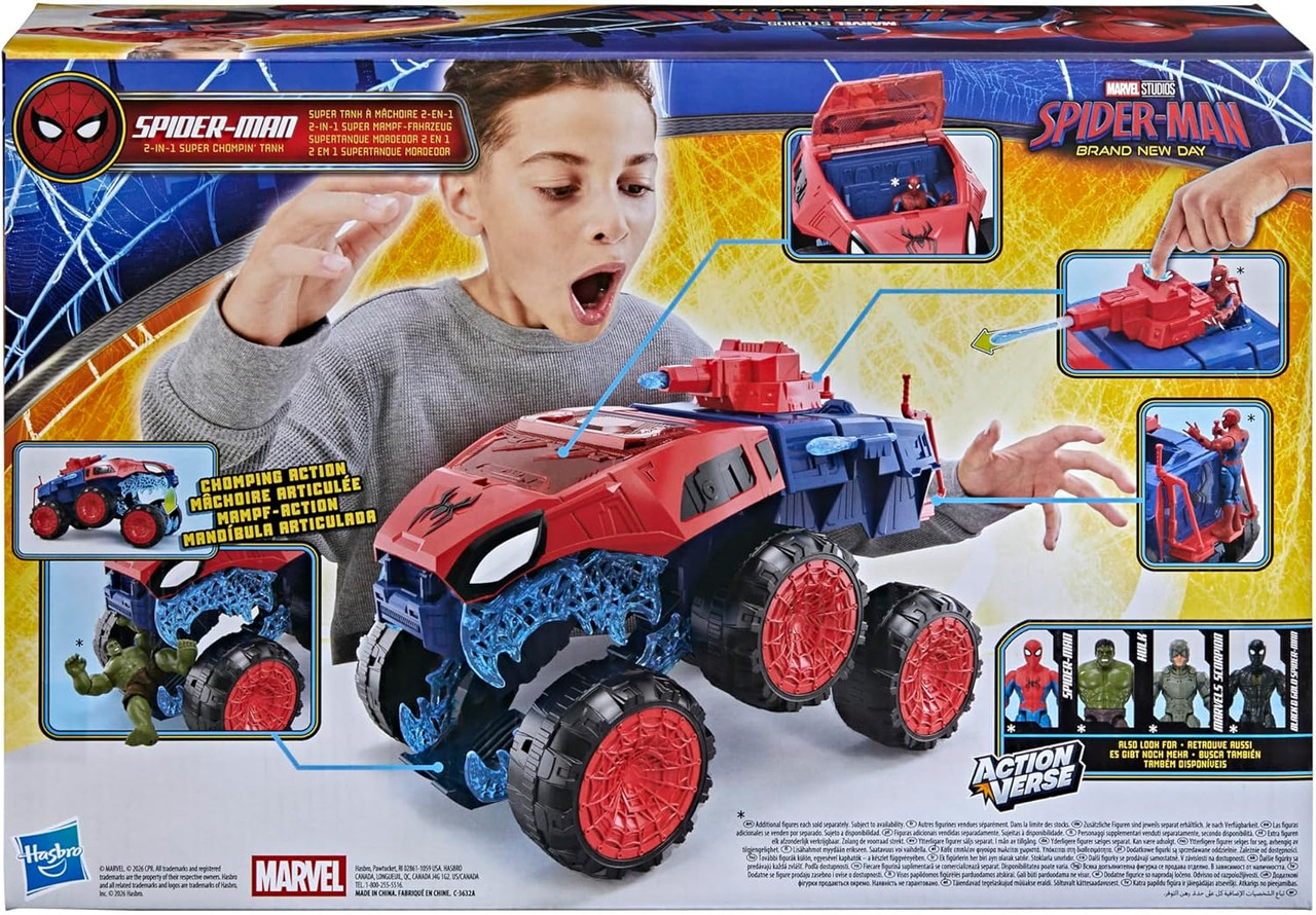 Marvel Spider-Man Brand New Day 2-in-1 SuperChompin Tank Action Figure and Toy Vehicle