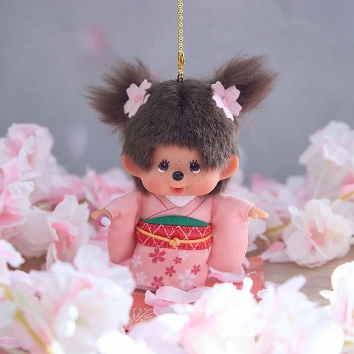 Monchhichi - Cherry Blossom Keychain