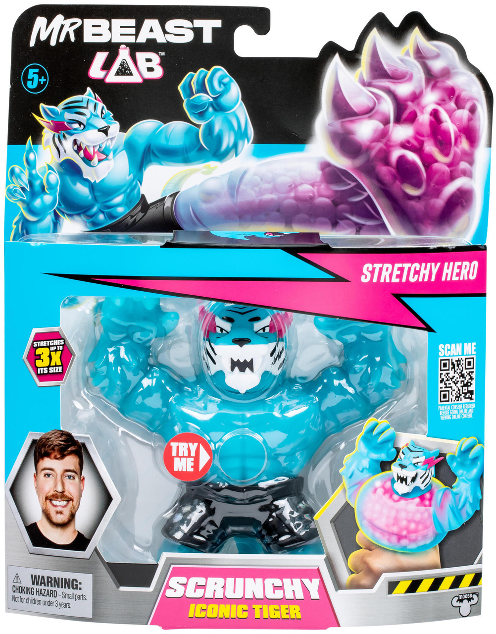 Mr Beast Lab Stretchy Hero - Scrunchy Iconic Tiger