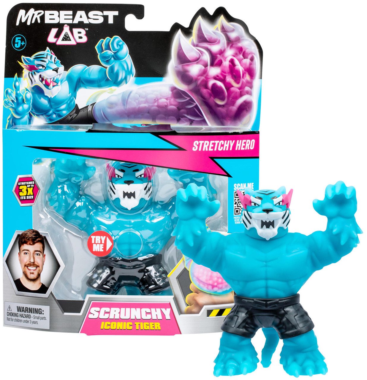 Mr Beast Lab Stretchy Hero - Scrunchy Iconic Tiger
