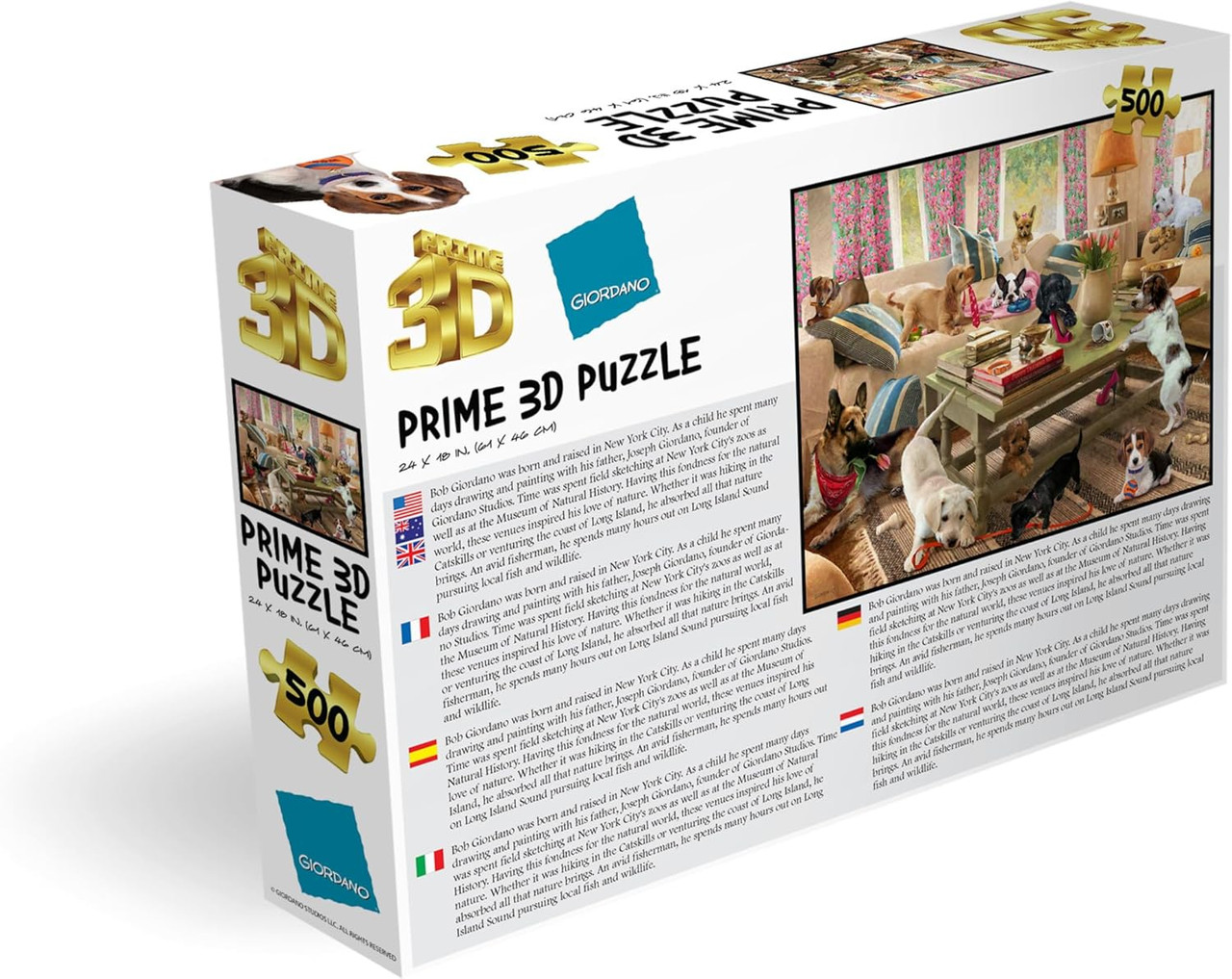 Dogs in the Living Room Giordano 3D Jigsaw Puzzle 500pcs