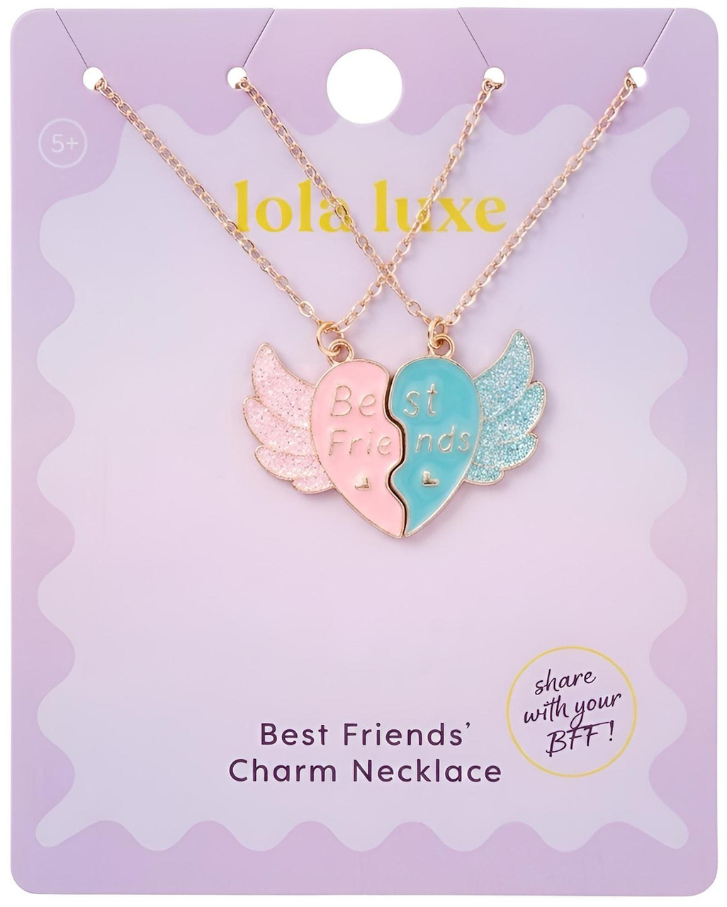 Lola Luxe - BFF Heart Wing Necklace 2-Piece
