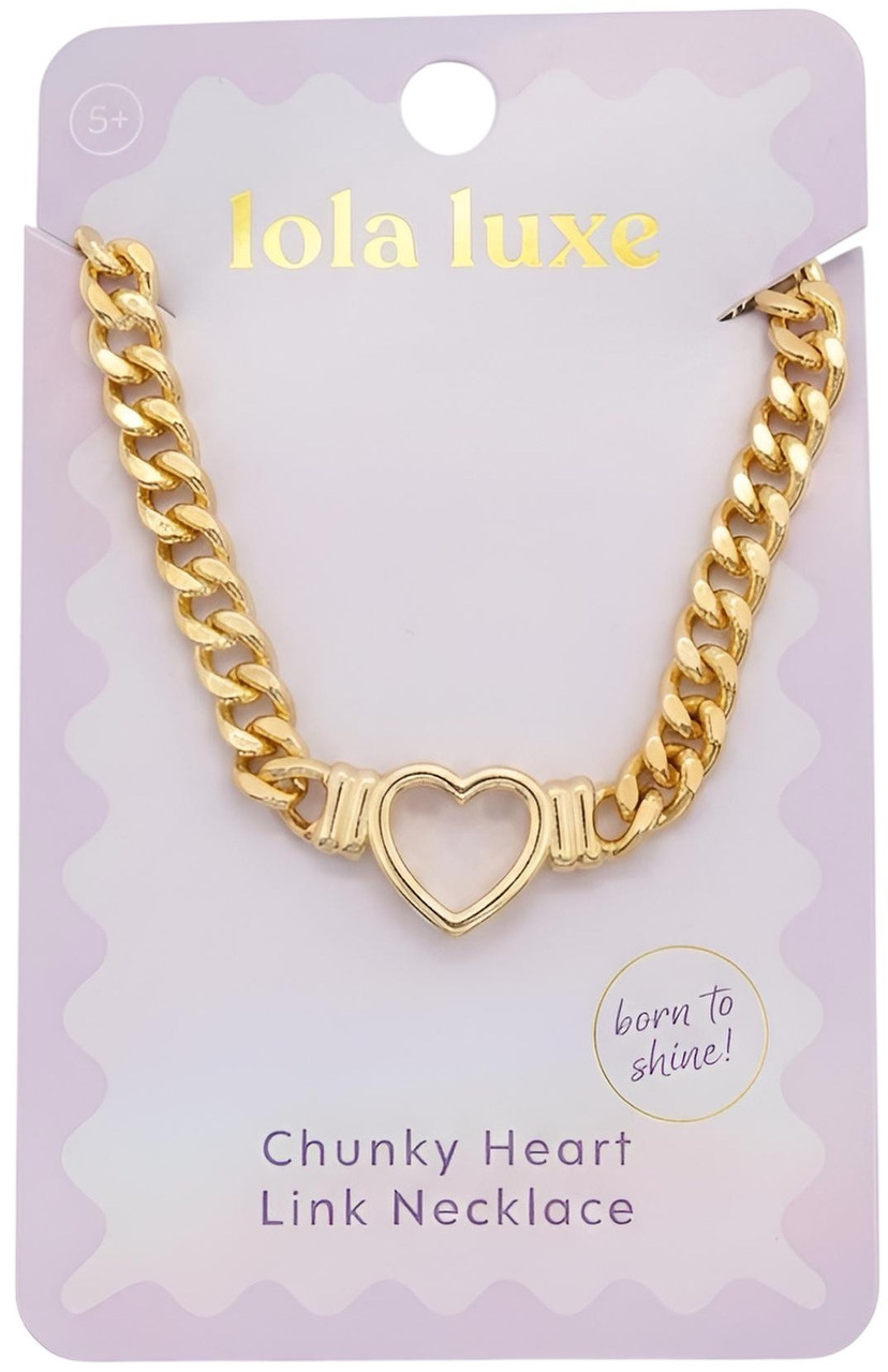 Lola Luxe - Chunky Heart Link Necklace