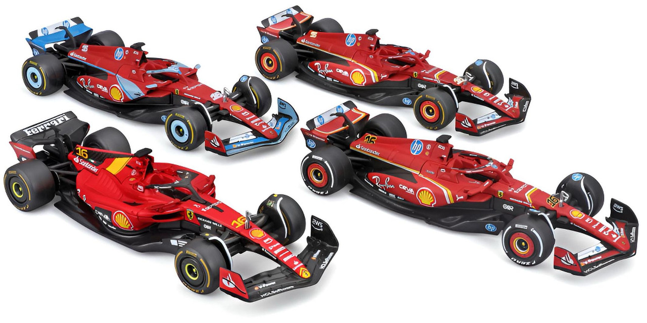 Bburago 1:43 F1 Ferrari #16 Leclerc 4pc Gift Pack