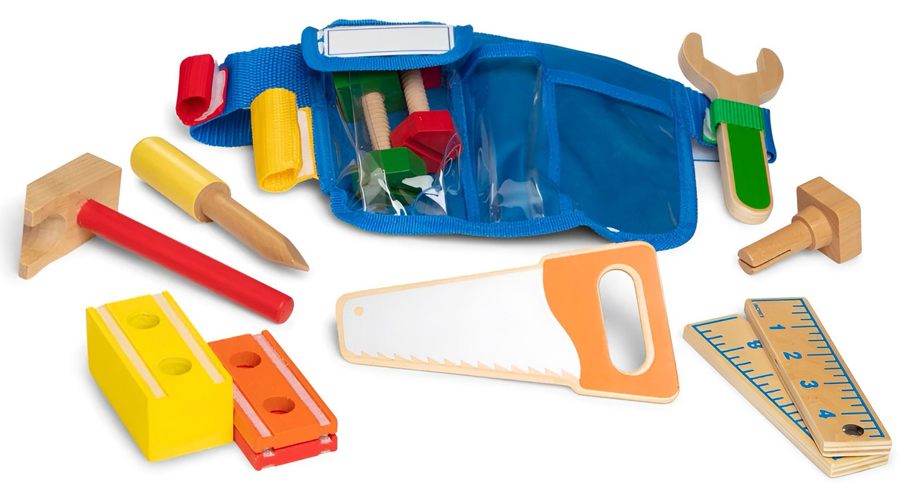 Melissa & Doug - Deluxe Wooden Tool Belt Set
