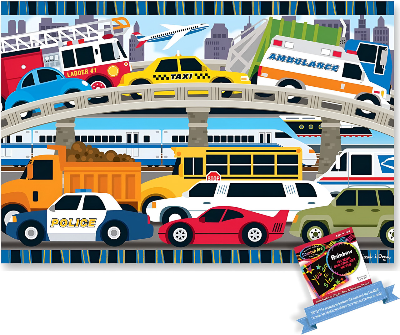 Melissa & Doug - Traffic Jam Floor Puzzle 24-piece