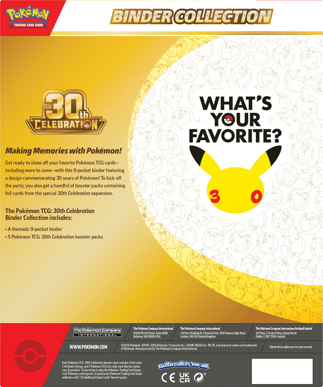 Pokemon TCG 30th Celebration Binder Box