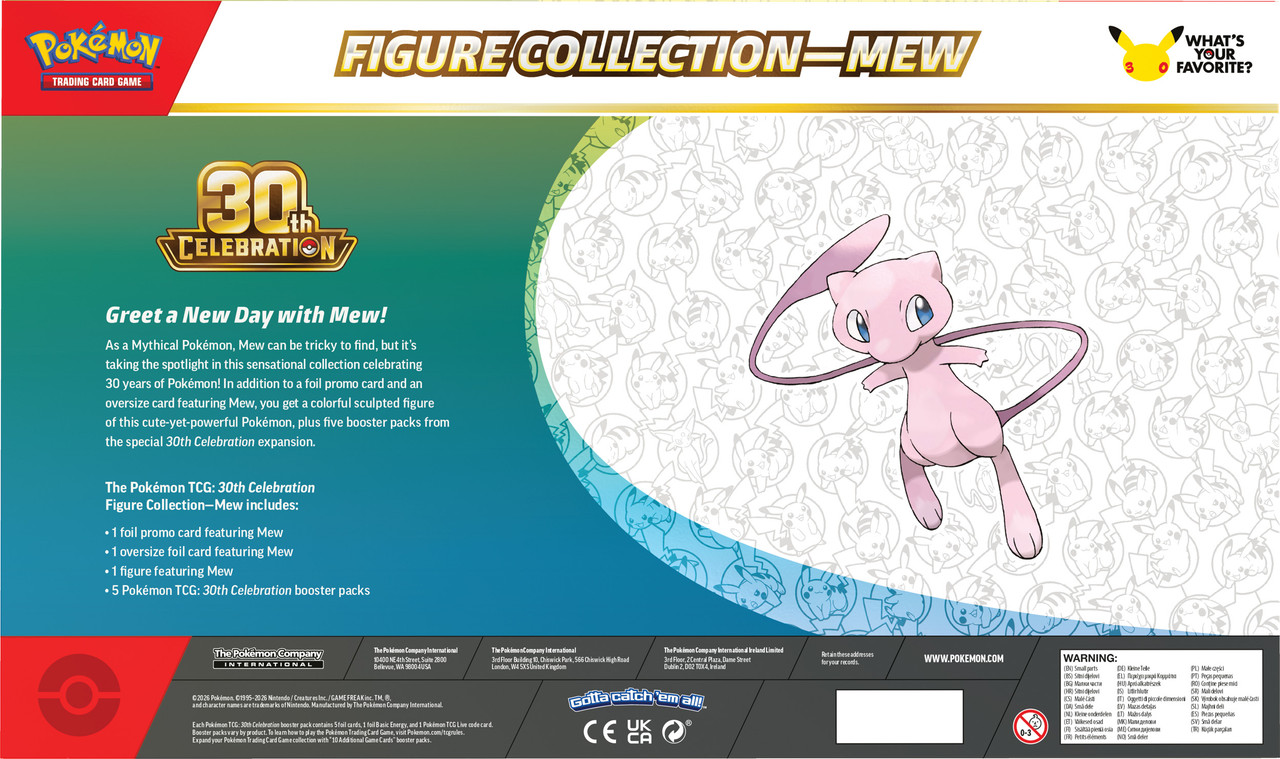 Pokemon TCG 30th Celebration Figure Collection Mew /Mewtwo