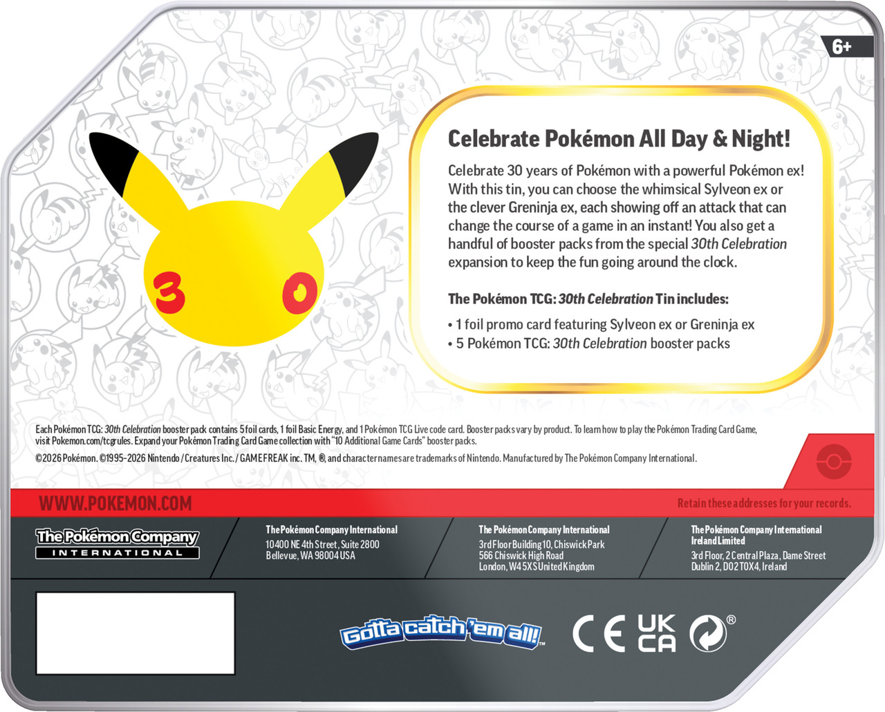 Pokemon TCG 30th Celebration 4 Booster Tin