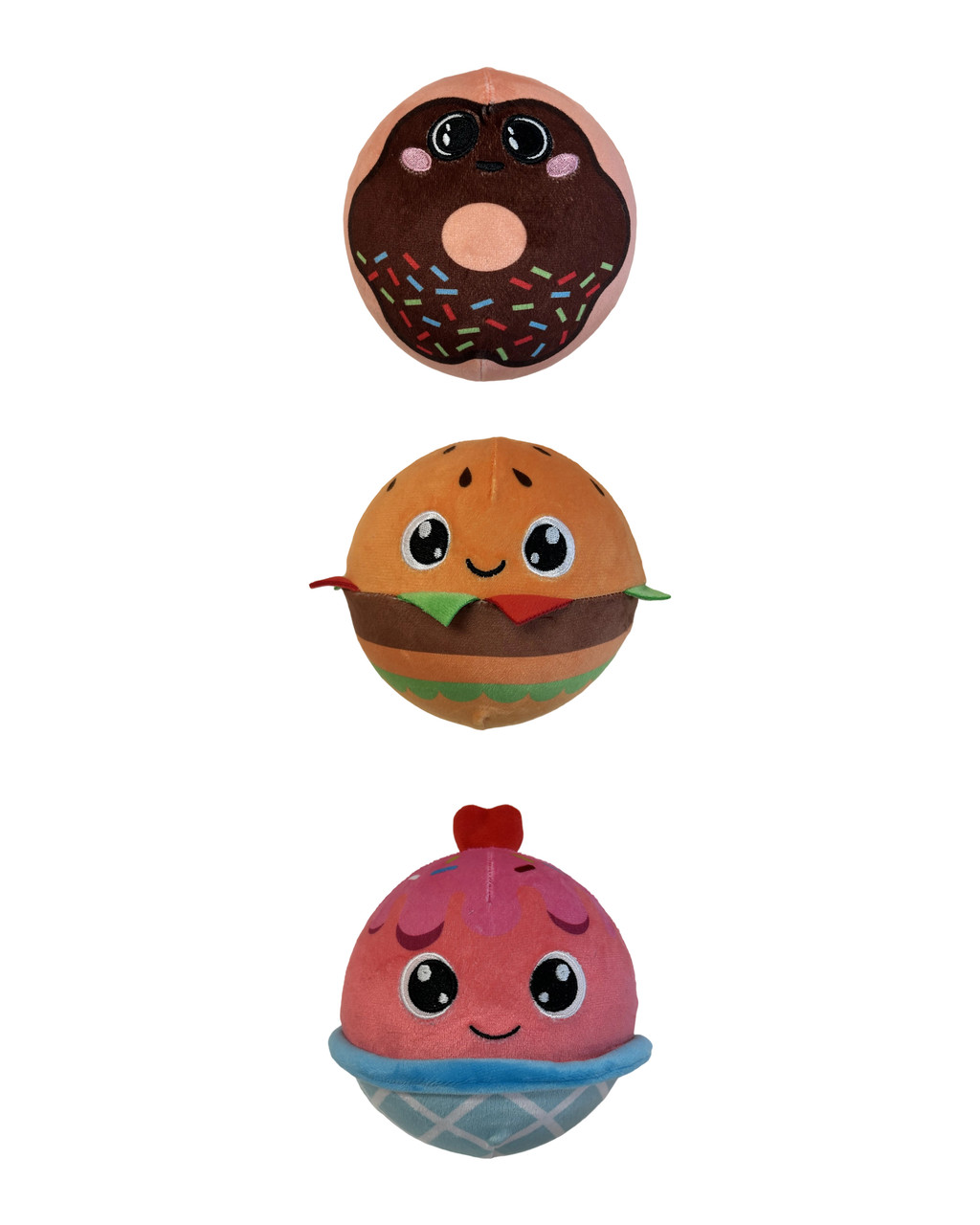 Plush Foodies 15cm Balls - Donut Ice Cream Hamburg 