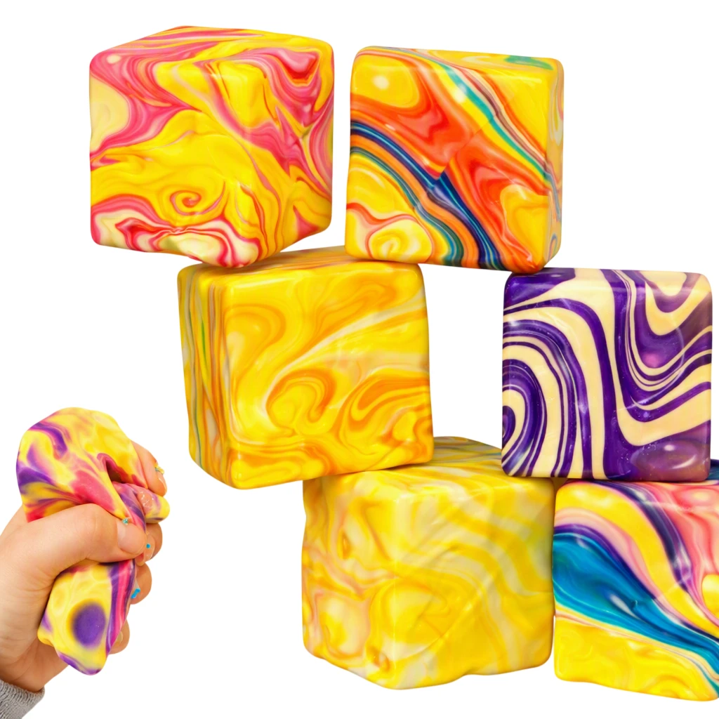 Squishy Cube - Cheese Marbled Colour