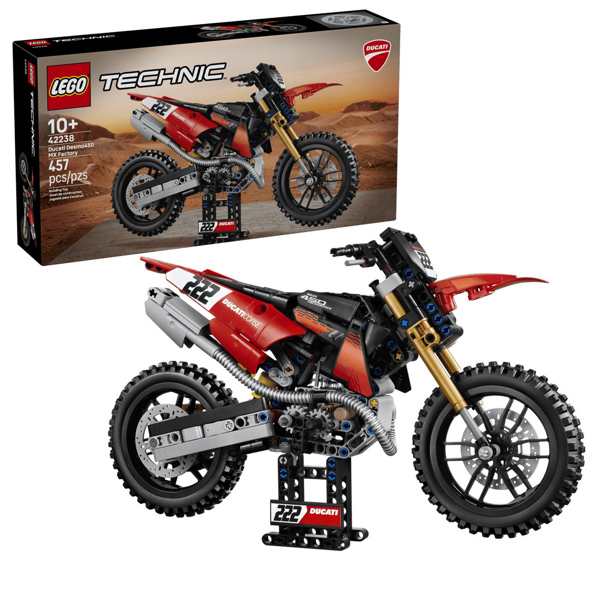 LEGO Technic Ducati Desmo 450 MX Factory Motorcycle 42238