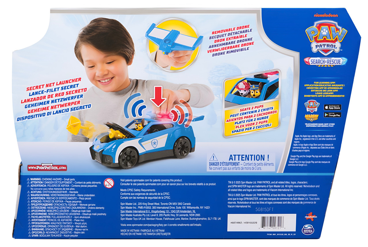 Paw Patrol Search & Rescue - Chase Launch 'N' Rescue Cruiser