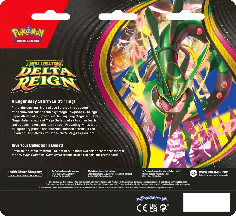 Pokemon TCG Mega Evolutions 6 Delta Reign Three Booster Blister