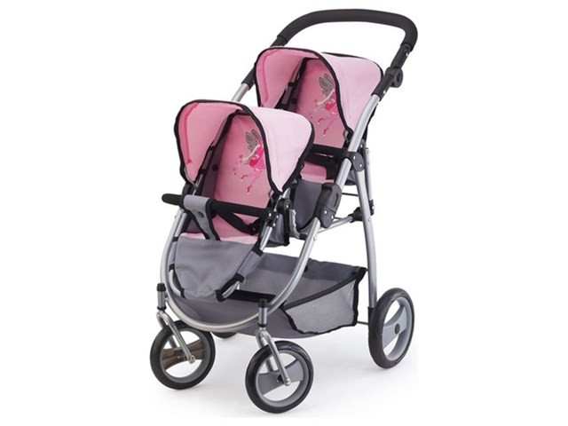 pink and grey pram