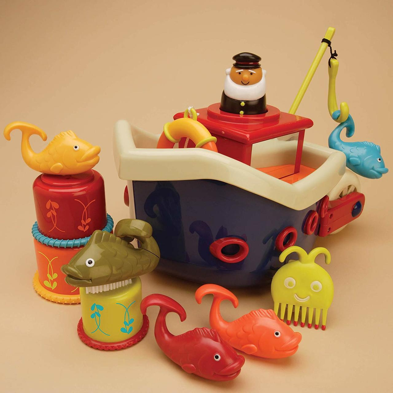 fish and splish boat bath toy