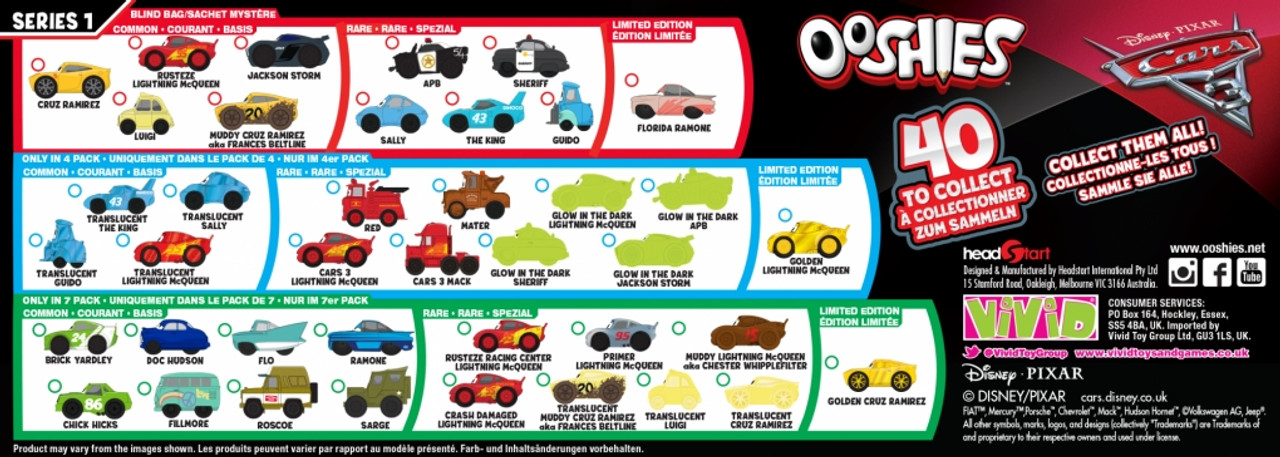 Cars Ooshies 7 Pack