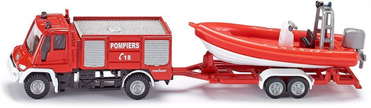 Siku - Mercedes Benz Fire Engine with Boat - 1:87 Scale | SI1636