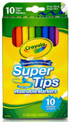 Crayola 10Pk Washable Super Tips Markers