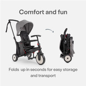 Smartrike STR3 Journey Grey - Folding Baby Tricycle 6-in-1