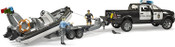 Bruder RAM 2500 Police Pickup with Light & Sound, Trailer and Boat