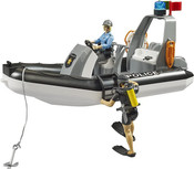 Bruder RAM 2500 Police Pickup with Light & Sound, Trailer and Boat