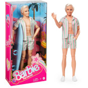 Barbie the Movie Ken Doll Wearing Pastel Striped Beach Matching Set