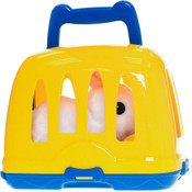 Electric White Bunny with Pet Carrier