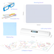 Magic 3D Light Drawing Board with Glasses