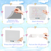 Magic 3D Light Drawing Board with Glasses