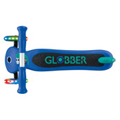 Globber Primo V2 scooter with Lights and Griptape - Navy Blue/ Emerald Green
