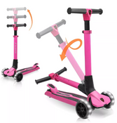 Foldable Wheeled Scooter for Kids - Pink