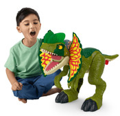 Imaginext Jurassic World thrash Attack Dilophosaurus Dinosaur with Lights & Sounds