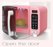 Home Appliance Microwave Oven with Light and Sound - Pink