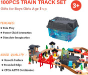 Wonder Co Play Wooden Train Set 100pcs