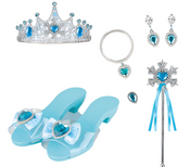 Blue Dress Up Princess Dress Up Set for Girls Princess Shoes, Crown & Jewelry Blue Dress Up Princess Dress Up Set for Girls Princess Shoes, Crown & Jewelry