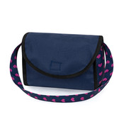 Doll Pram Twin Star - Blue with Pink Hearts & Unicorn Doll Pram Twin Star - Blue with Pink Hearts & Unicorn