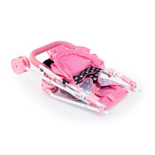 Prams & Strollers Doll Buggy - Pink & Black with Pink Bow