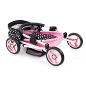 Doll Pram Cosy - Pink with Black Hood & Pink Bow 46cm Doll Pram Cosy - Pink with Black Hood & Pink Bow 46cm