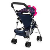 Doll Buggy - Dark Blue with Pink Heats & Unicorn 46cm