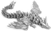 3D Printed Fidget 14cm - Silver Dragon