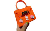 Orange Mini Purse With Pop-In Charms