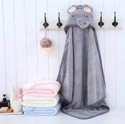 Twinkle Tots Grey Elephant Hooded Bath Towel