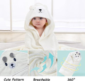 Twinkle Tots White Bear Hooded Bath Towel
