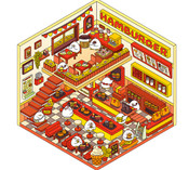 DIY 3D Sticker - Chicken Hamburger Shop