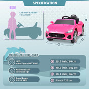 Pink Maserati 12V Rechargeable