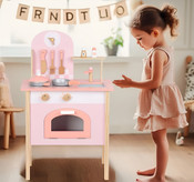 Wonder Co. Wooden Kids Kitchen Playset - Pink